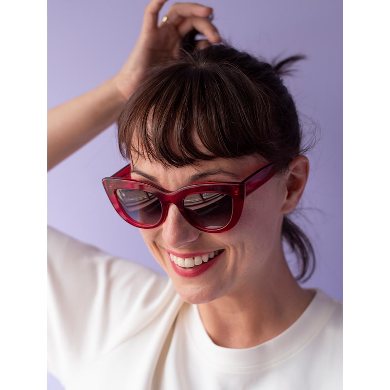 l.a. Eyeworks “VITA” Red Cat-Eye Sunglasses Pixie Rouge | ZOË DE PASS EYEWEAR | Wolf & Badger main image 2
