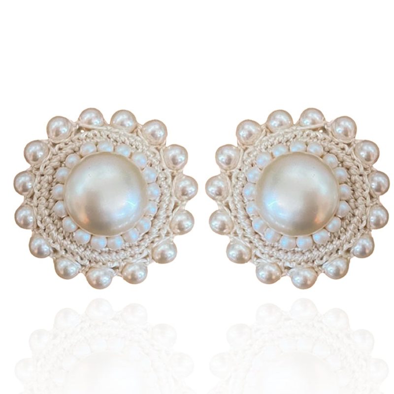 Thumbnail of Cream Rose Pearl Studs image