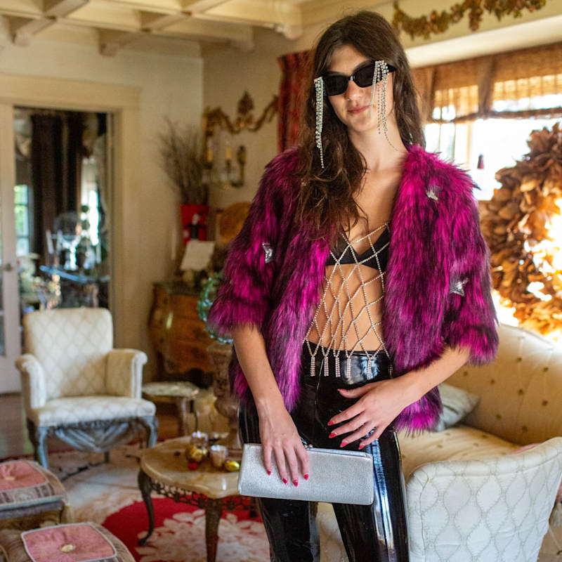 Thumbnail of Planet Queen Faux Fur Jacket - Monster Pink image