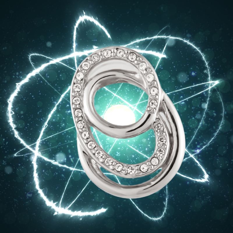 Thumbnail of Platinum & Crystal Clip On Earrings, Series Atomos image