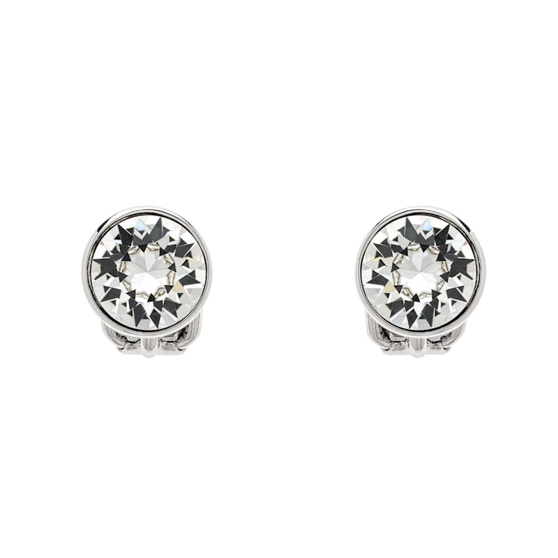 Thumbnail of Platinum Crystal Stud Clip Earrings image
