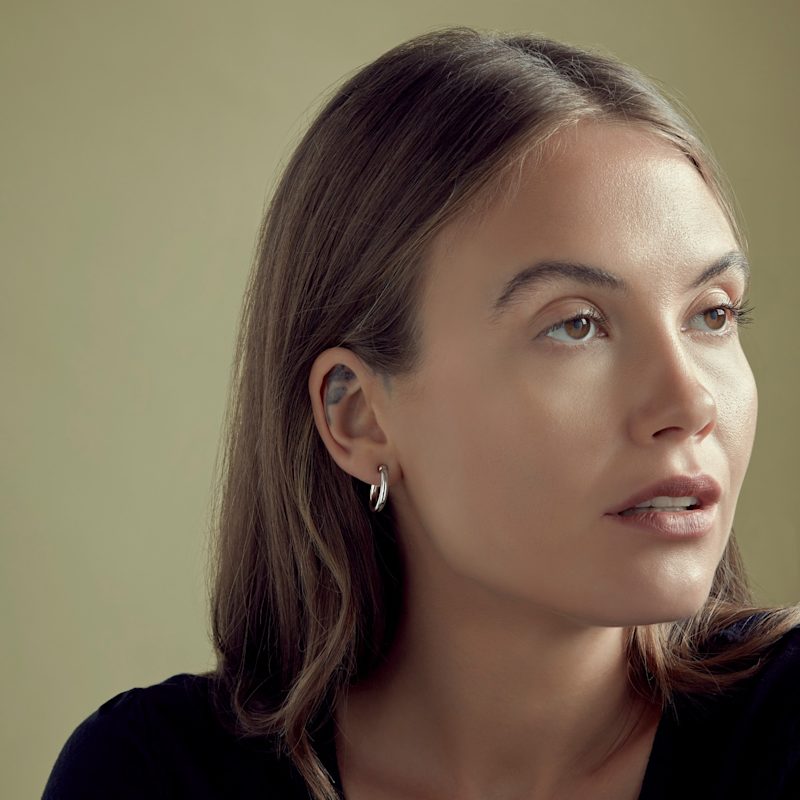 Thumbnail of Platinum Mini Hoop Clip Earrings image