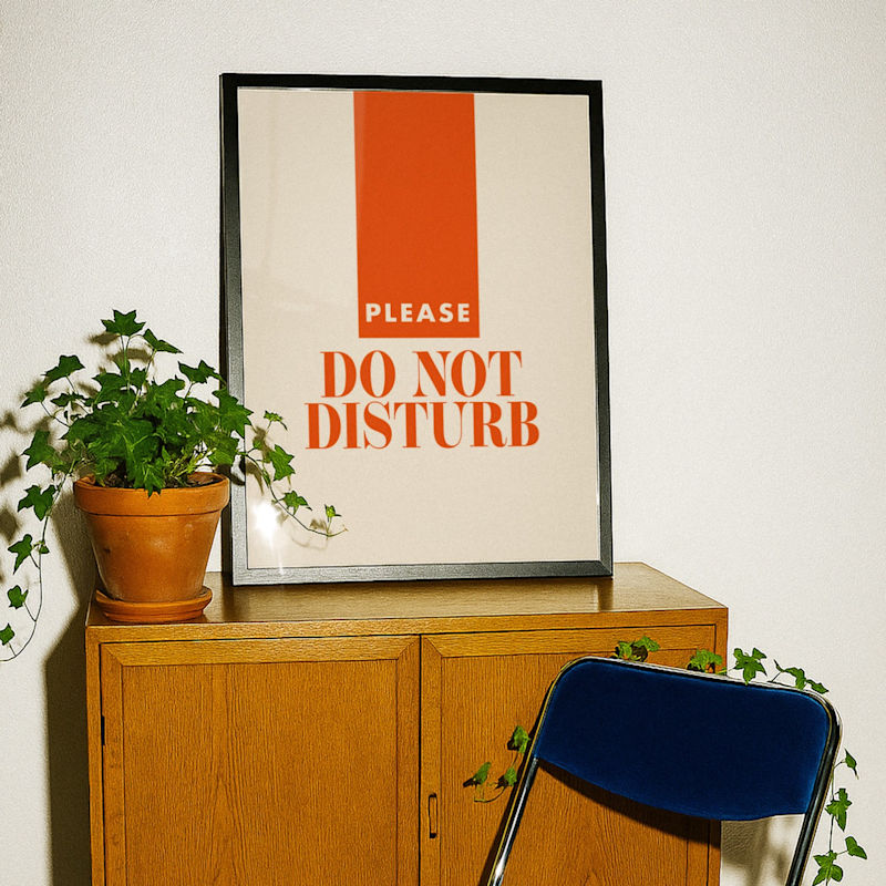 Playful Do Not Disturb Retro Bedroom GicléE Art Print A2 | Fanclub