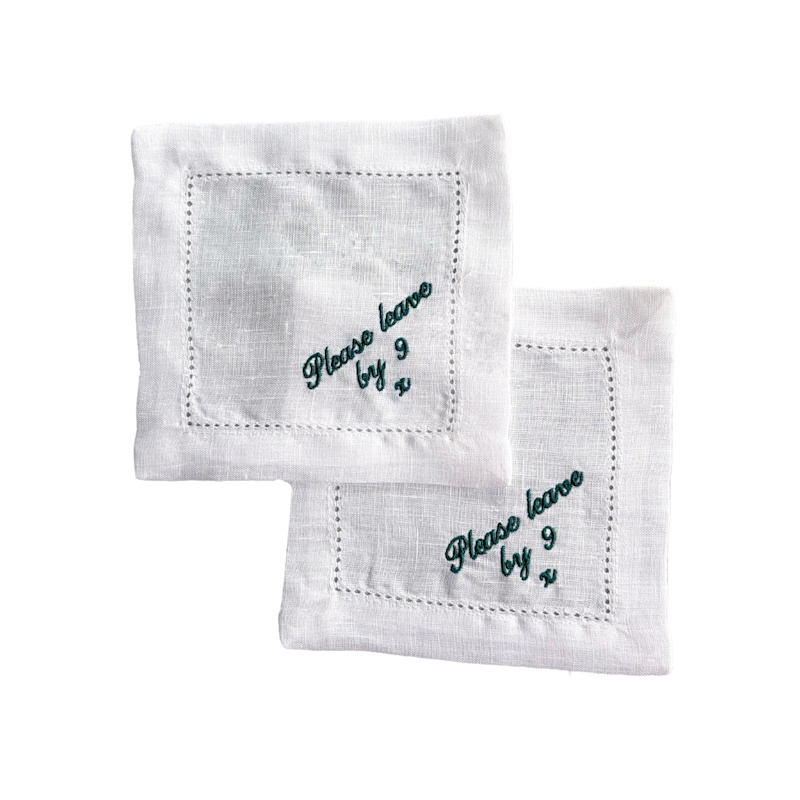 Thumbnail of Please Leave By Nine Green Cocktail Napkins image
