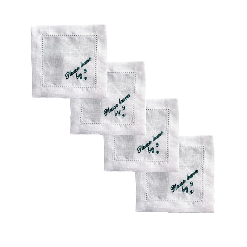 Thumbnail of Please Leave By Nine Green Cocktail Napkins image