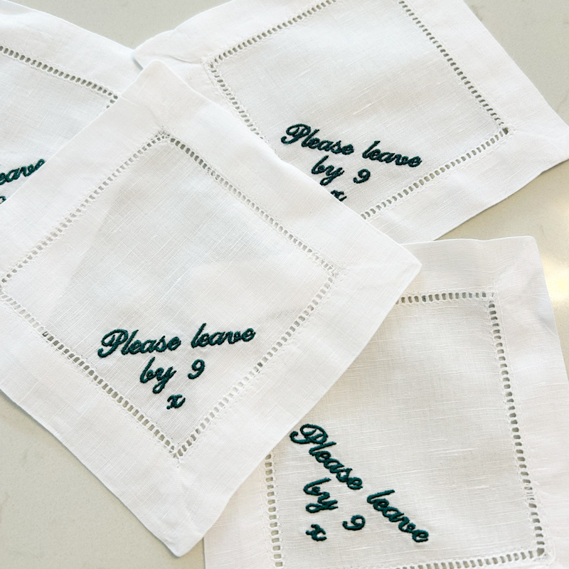 Thumbnail of Please Leave By Nine Green Cocktail Napkins image