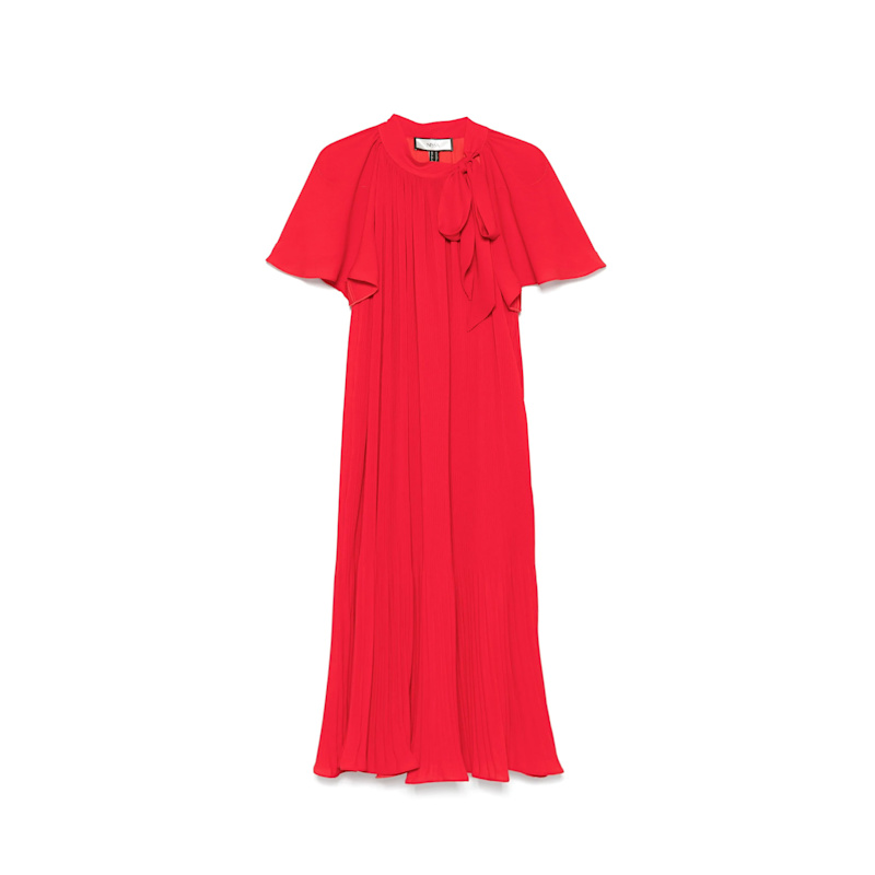 strapless open back dress Fable Pleated Dress Red – Ruby Rouge Boutique main image 0