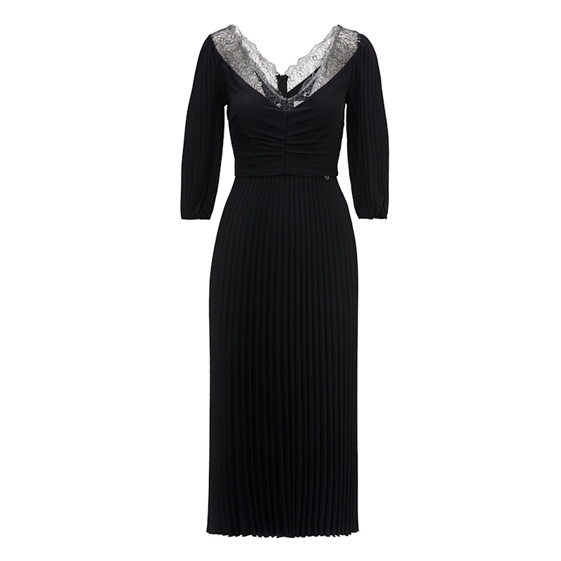 high neck formal dress men Sleeveless V Neck Twist Split Front Gown | Gown main image 0