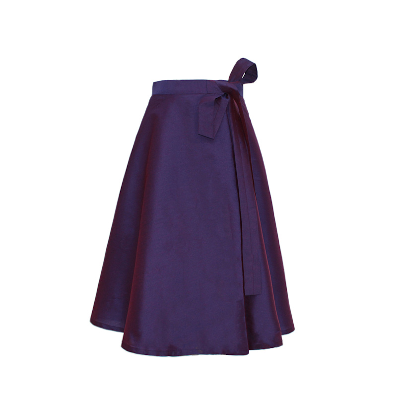 Thumbnail of Plum Hued Wrap Around Silk Skirt image