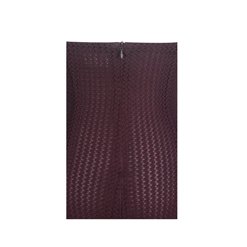 Thumbnail of Pluma Maroon Halter Faux-Fur Trimmed Midi Dress image