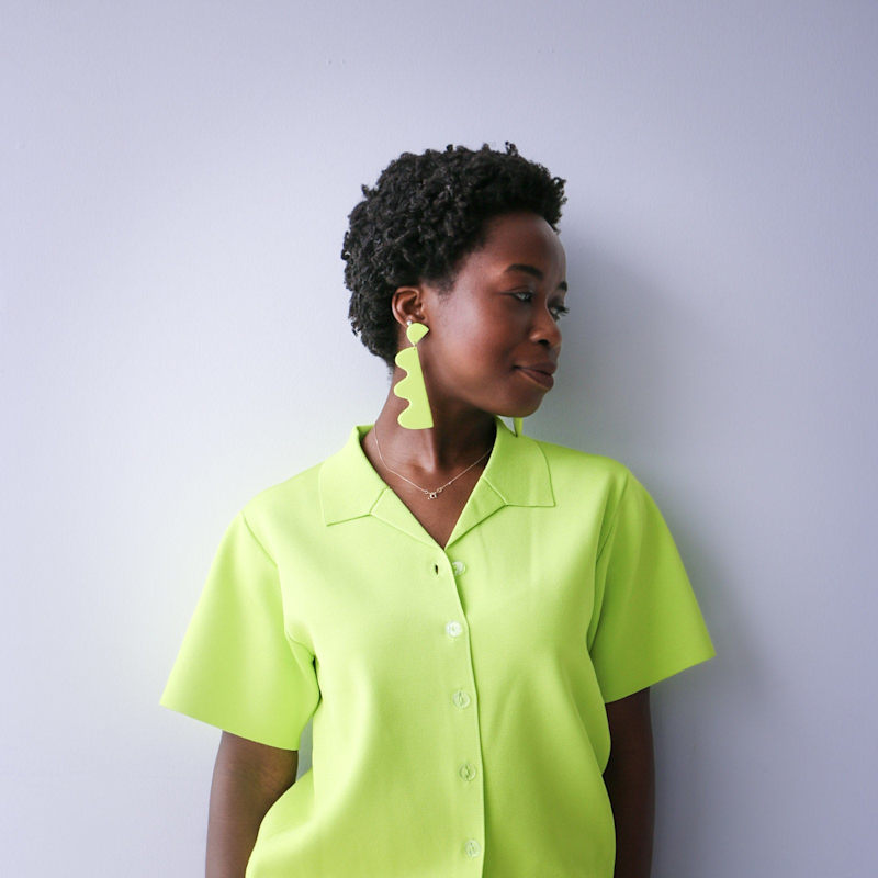 Thumbnail of Wiggles Dangly Earrings In Neon Yellow image