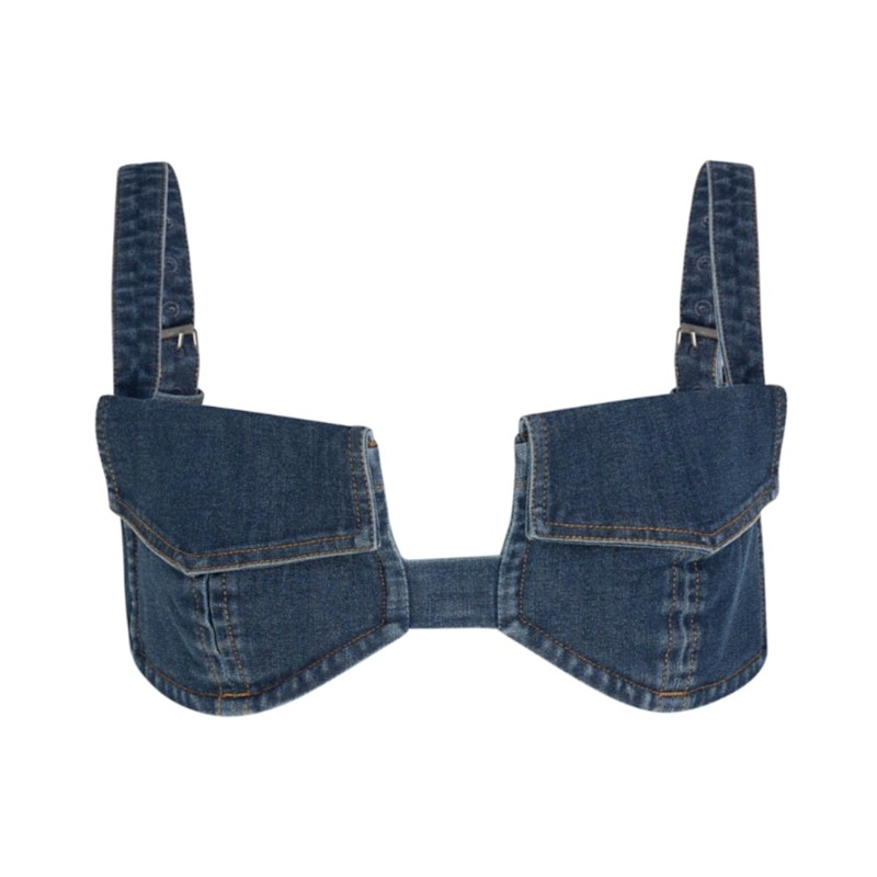 Thumbnail of Pocket Denim Bikini Top - Midnight Blue image