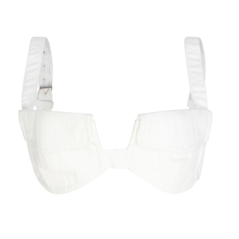 Thumbnail of Pocket Denim Bikini Top - White image