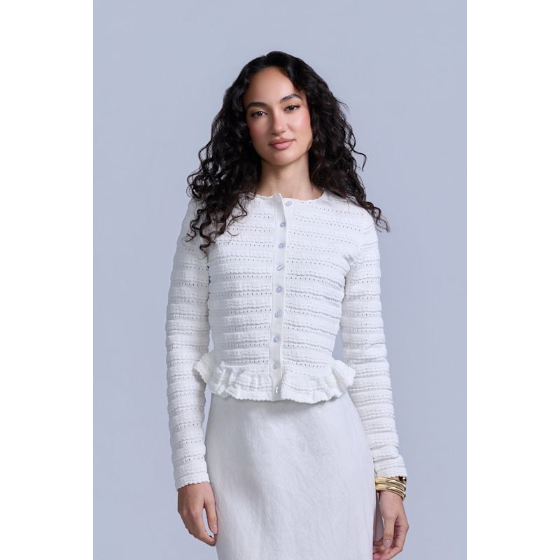 Thumbnail of Pointelle Cardigan - White image