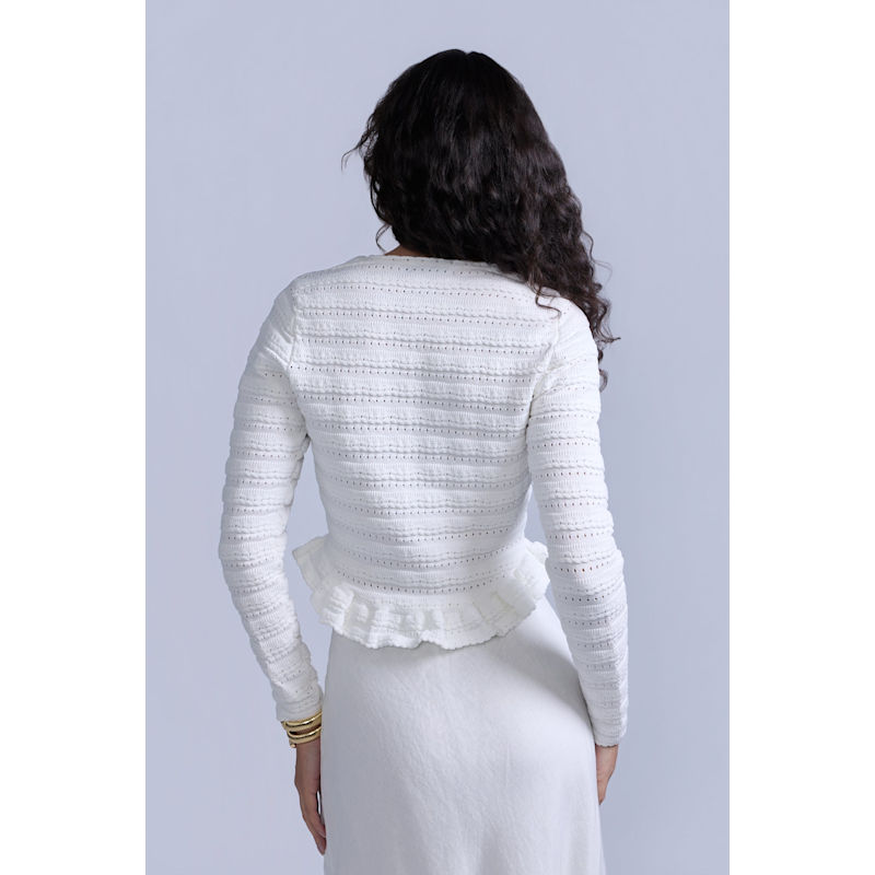 Thumbnail of Pointelle Cardigan - White image