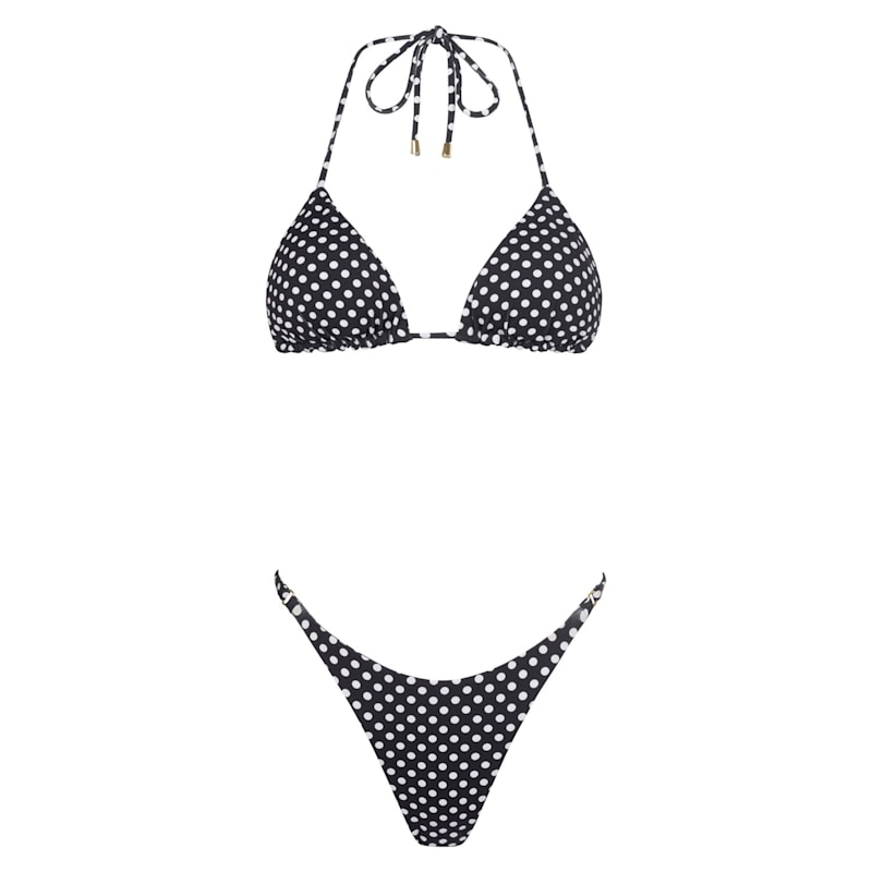 Thumbnail of Polka Dot Black Triangle Bikini Set image
