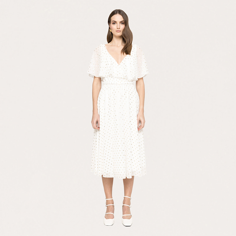Thumbnail of Polka-Dots Midi Dress White image