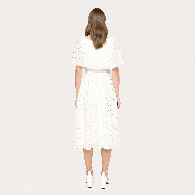 Thumbnail of Polka-Dots Midi Dress White image