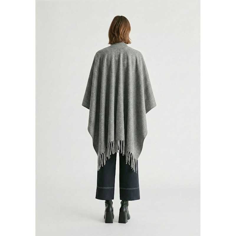 Thumbnail of Poncho Scarf With Toggle Closure In Grey image
