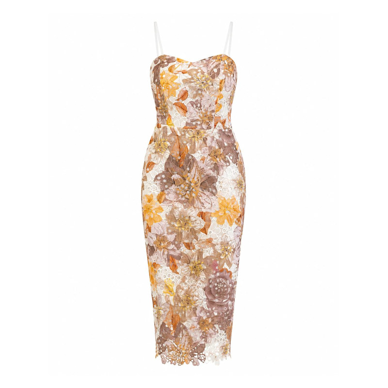 brown floral bodycon dress SHEIN LUNE Women's Elegent Brown Floral Summer Midi Bodycon Dress,Waist  Twist High Slit Sleeveless Tie-Dye Bohemian Style,Brunch Birthday Wedding  Guest Outfit
