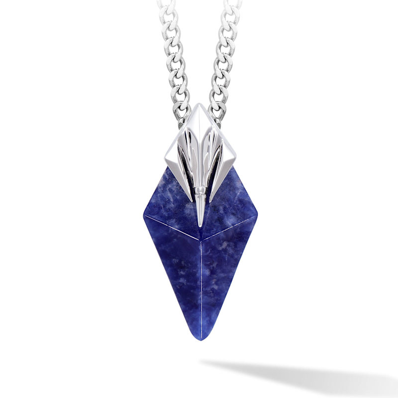 Poseidon Trident Sodalite Necklace-Stainless | AWNL | Wolf & Badger