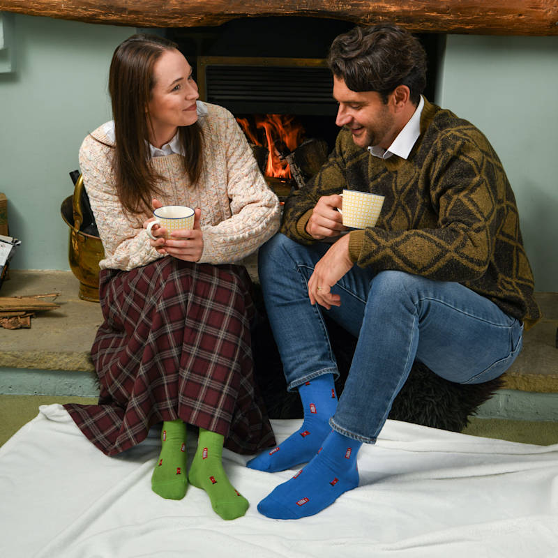 Thumbnail of Post Box Men's Socks – Blue image