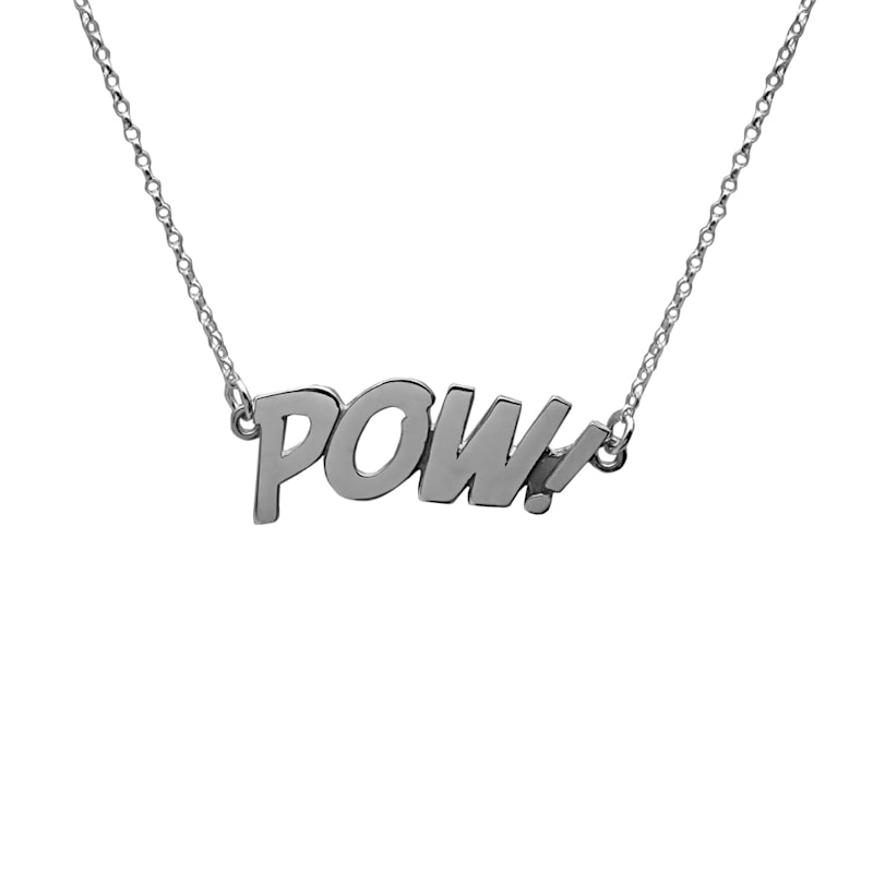 Pow! Letters Necklace Sterling Silver | Edge Only | Wolf & Badger
