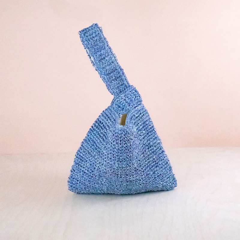 Thumbnail of Powder Blue Crochet Knot Bag image