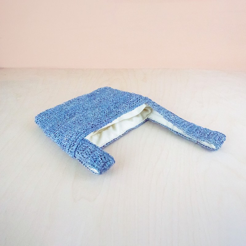 Thumbnail of Powder Blue Crochet Knot Bag image