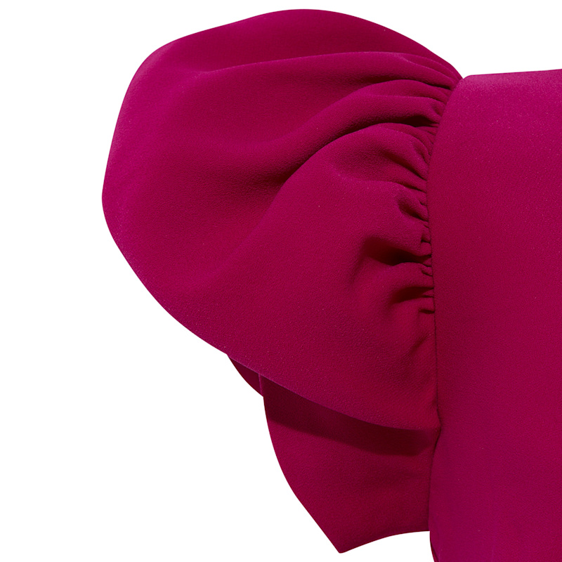 Thumbnail of Puff Sleeved Crepe Jumpsuit - Pink & Purple image