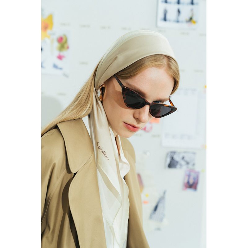 Thumbnail of Satin Silk Neck Scarf - White image