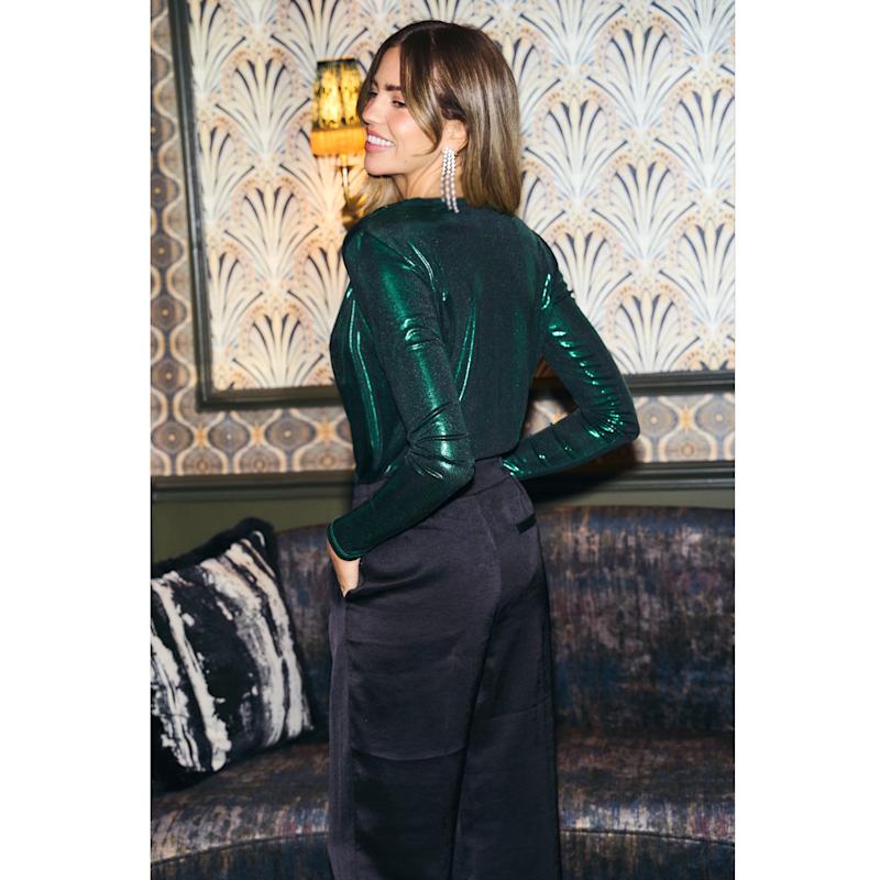 Thumbnail of Premium Jersey Metallic Wrap Bodysuit Green image