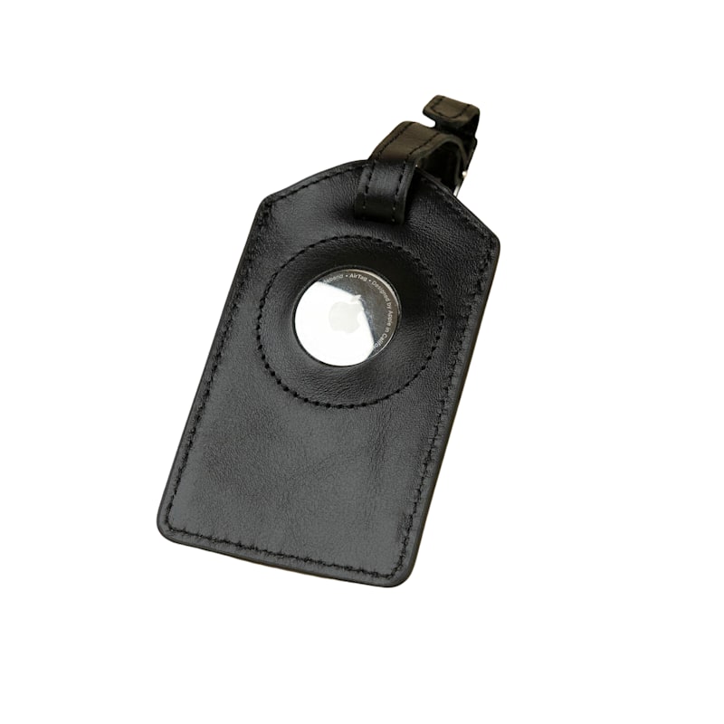 Thumbnail of Premium Leather Airtag Luggage Tag - Black - Clovis image