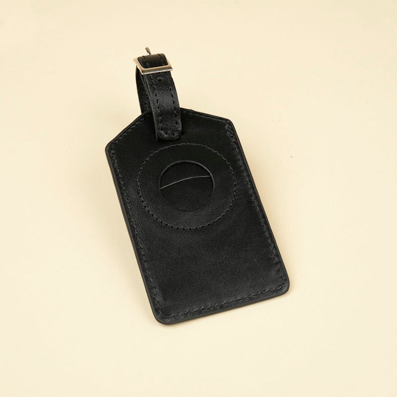 Thumbnail of Premium Leather Airtag Luggage Tag - Black - Clovis image