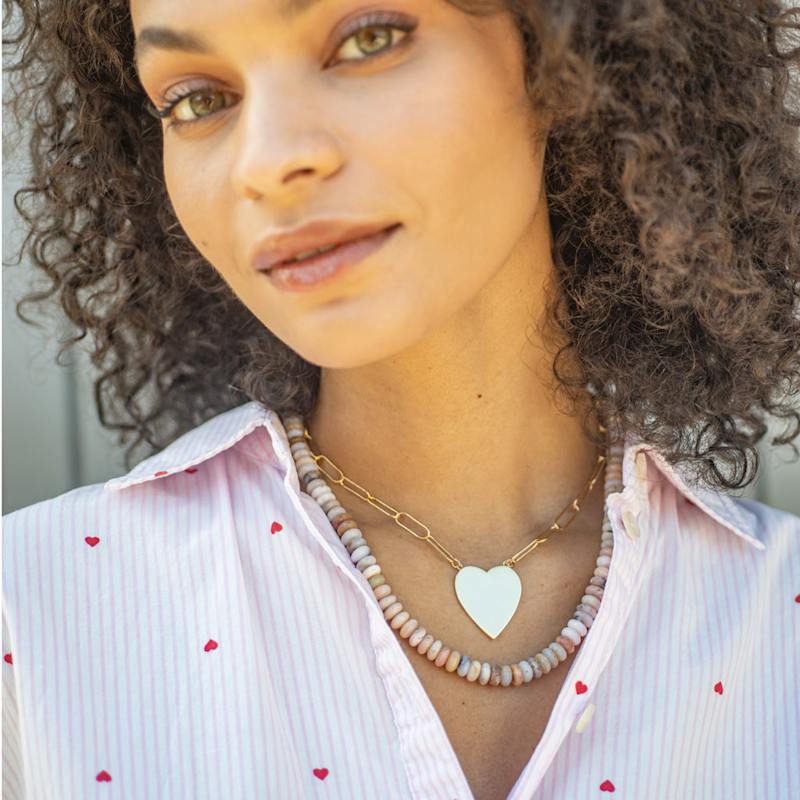 Large Heart Pendant On Large Link Chain Gold Filled | Kris Nations ...
