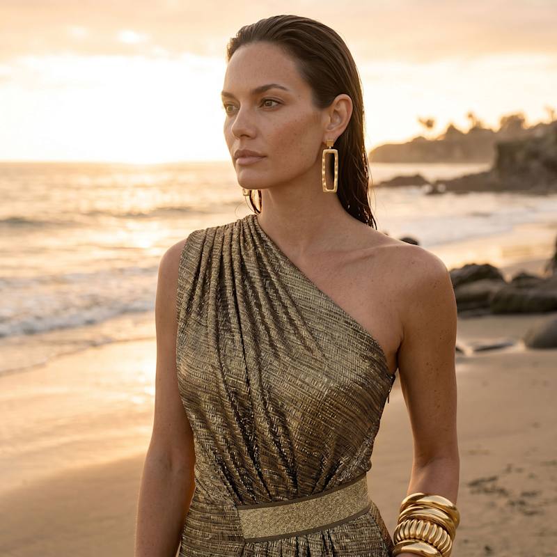 Thumbnail of Primrose Path Antique Gold One Shoulder Dress image