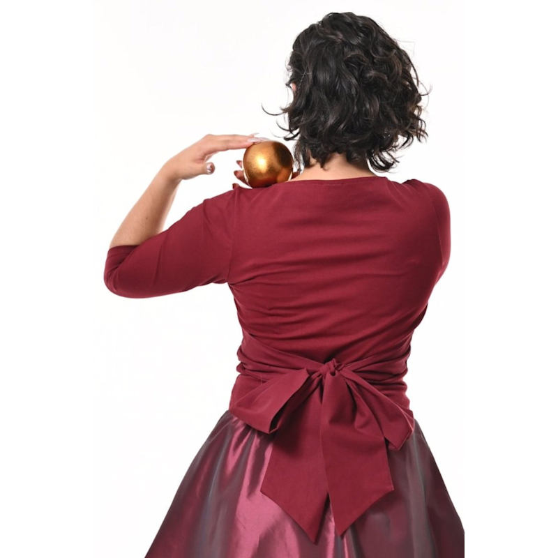 Thumbnail of Primrose Top With Bow In Burgundy image