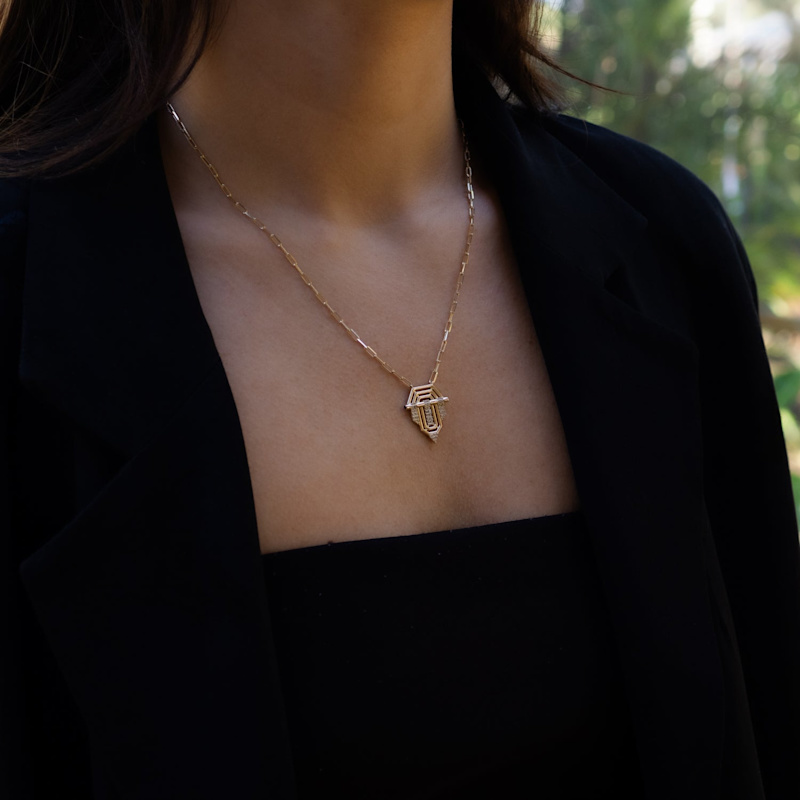 Princess Radiance Gold Medallion Necklace - Gold | Ebru Jewelry | Wolf ...