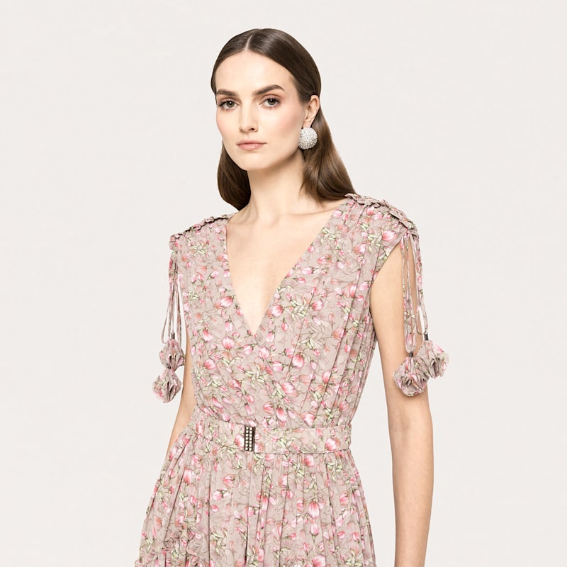 sachin and babi light blue dress Buy Roman Blue Floral Print Wrap Chiffon Midi Dress from Next USA main image 0