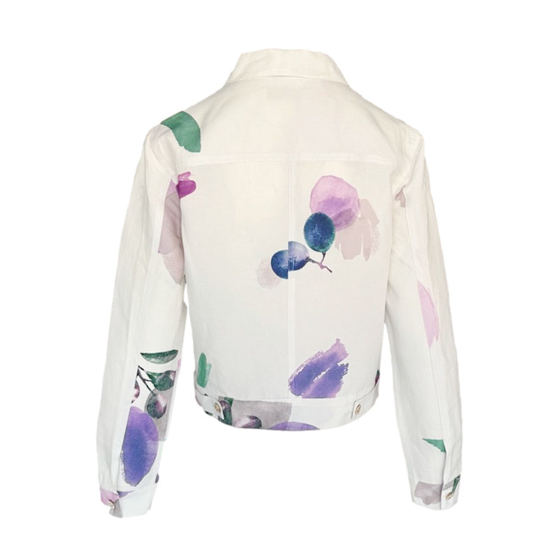 Thumbnail of Printed Flap Pocket Linen Blend Jacket  Purple Olive Tree image