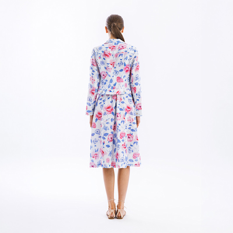 Thumbnail of Printed Linen Jacket Blue Wild Rose image