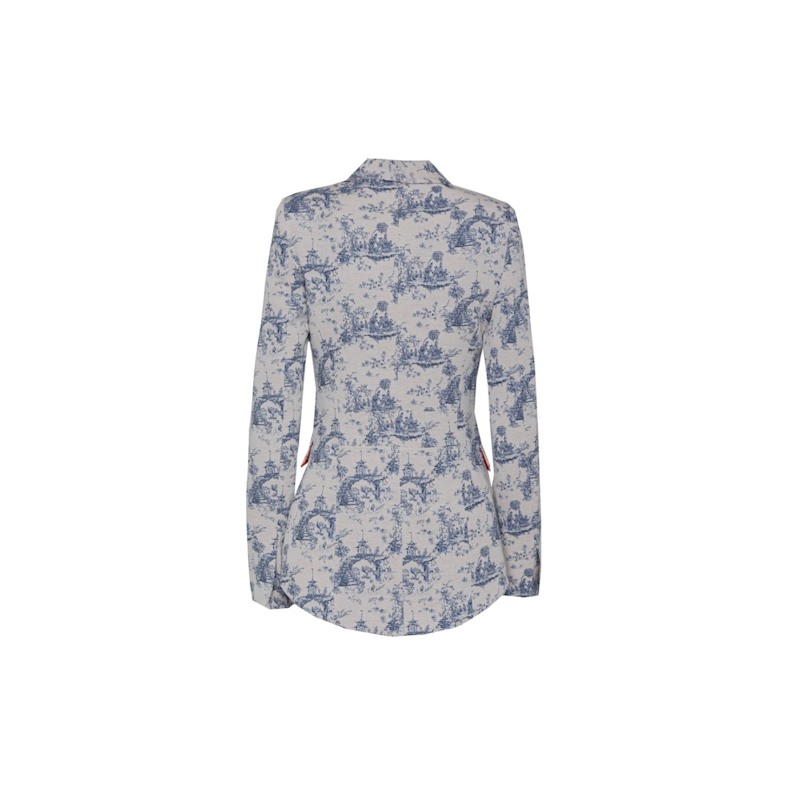 Thumbnail of Blue Printed Tailored Blazer Toile The Jouy image
