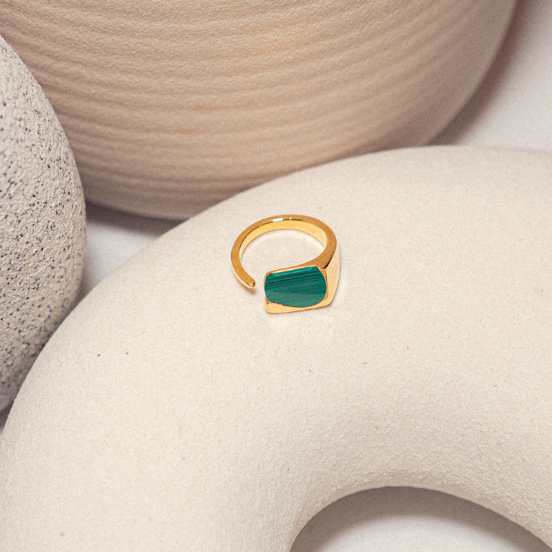 Thumbnail of Priscilla Malachite Crystal Gold Ring image