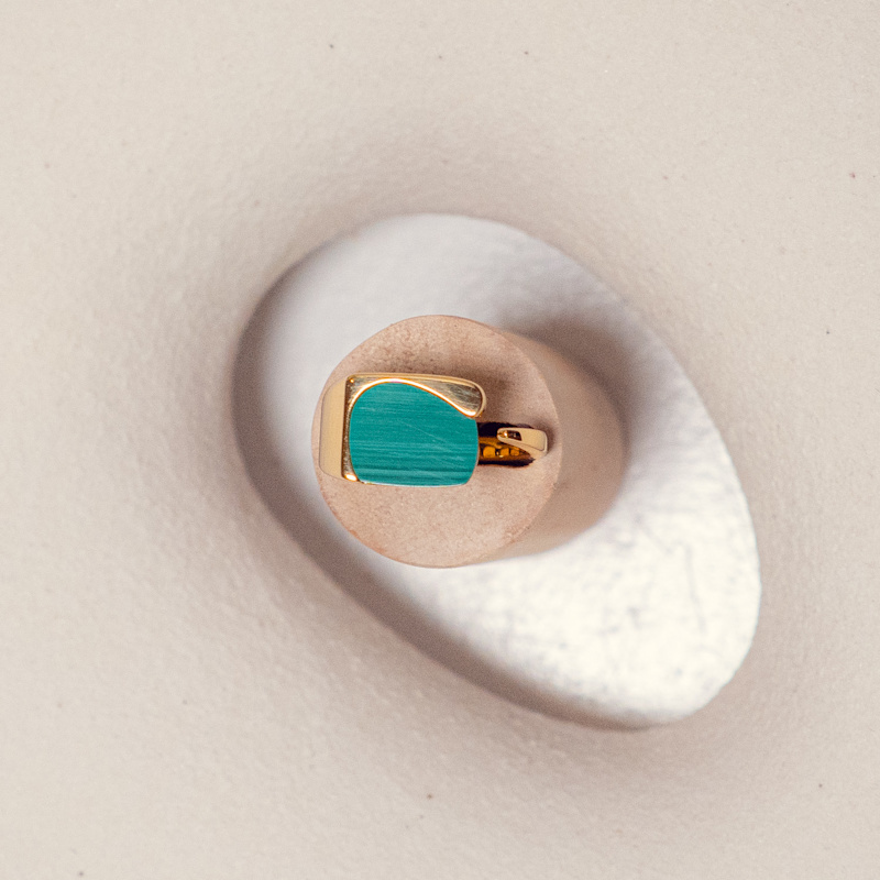 Thumbnail of Priscilla Malachite Crystal Gold Ring image