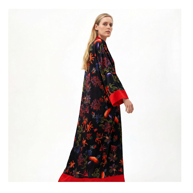 Thumbnail of Psycho Mushrooms Satin Abaya Kaftan image