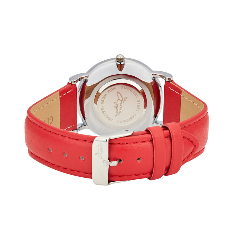 Thumbnail of Annie Apple Silver/Red Leather Scissor Hands Watch image