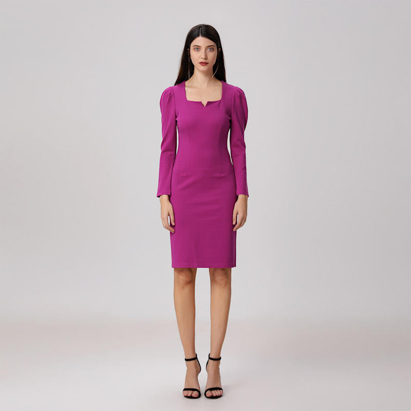 green emerald velvet dress Come-Pleat Perfection Fuchsia Dress – TV STYLES main image 1