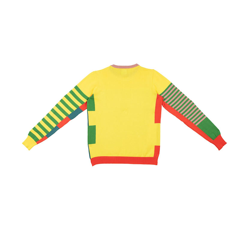 Thumbnail of Céline Color-Bloc Striped Yellow Sweater image