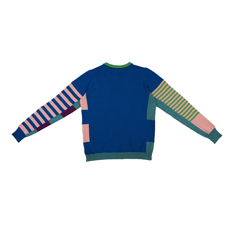 Thumbnail of Céline Blue Color Bloc Stripes Sweater image