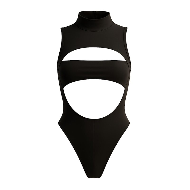 Thumbnail of Pure Black Cut-Out Swimsuit image